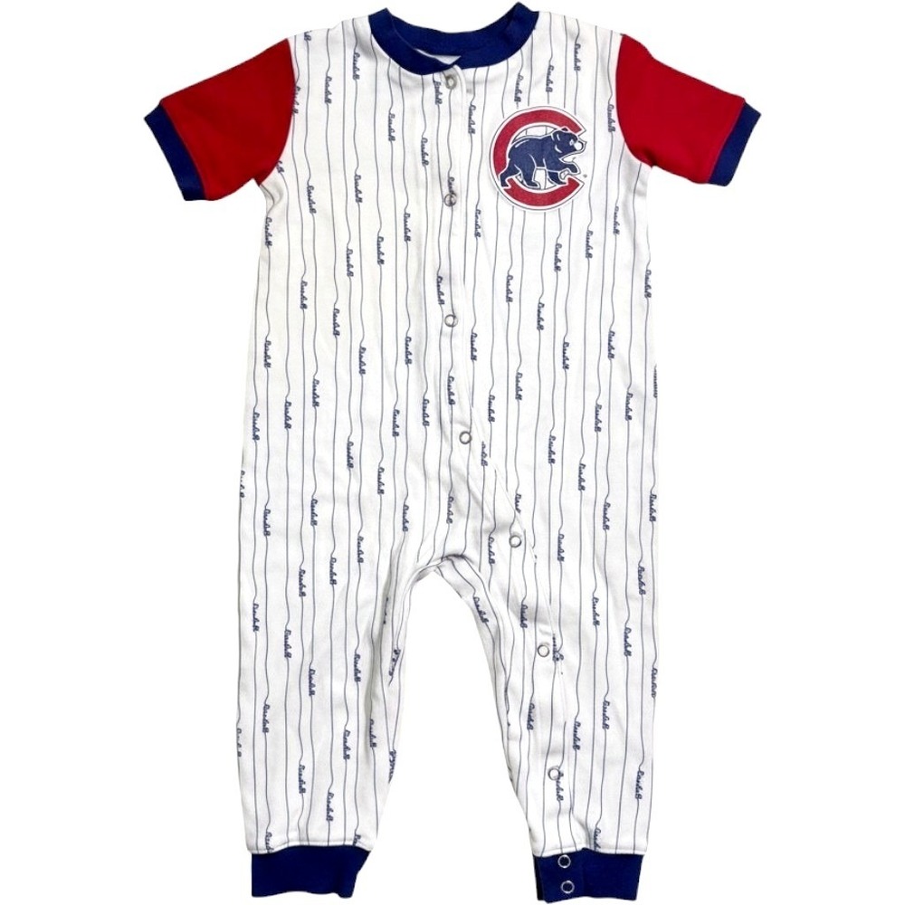 MLB Chicago Cubs Romper 24M Pinstripe Baseball Jersey Gen2 One Piece Outfit